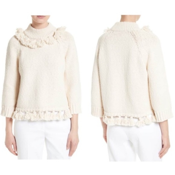 kate spade Sweaters - Kate Spade ♠️ tassel trim slub cotton sweater